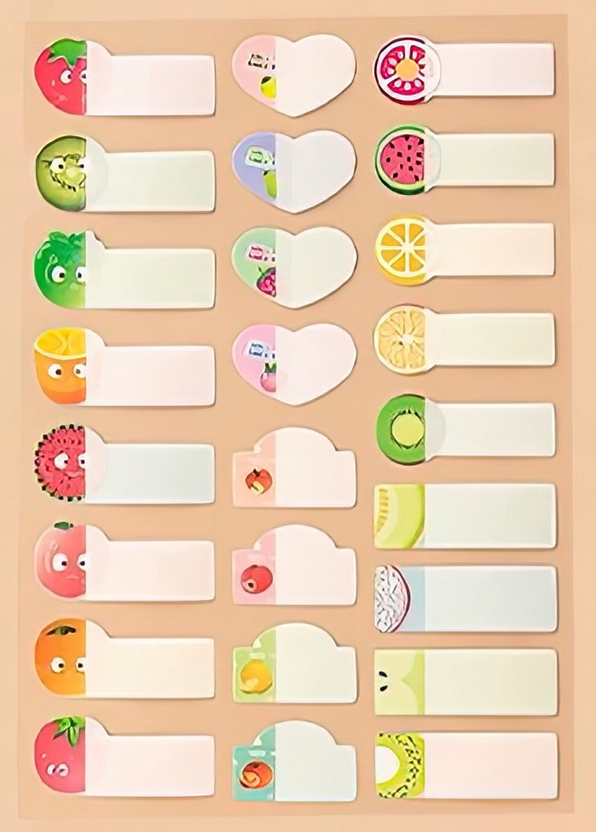 Ainy Naamstickers Kinderen Fruit - set van 100 waterproof zelfklevend etiketten stickers om je schoolspullen, bullet journal, fotoalbum, laptop, telefoon, en waterfles persoonlijk te markeren | Naam stickers Post It voor jong en oud